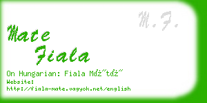 mate fiala business card